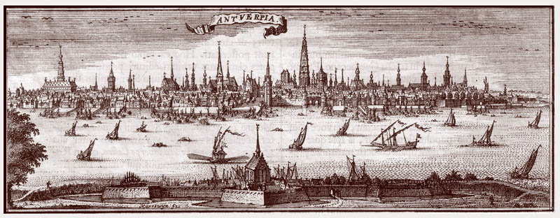 Gezicht op Antwerpen 1708 Harrewijn